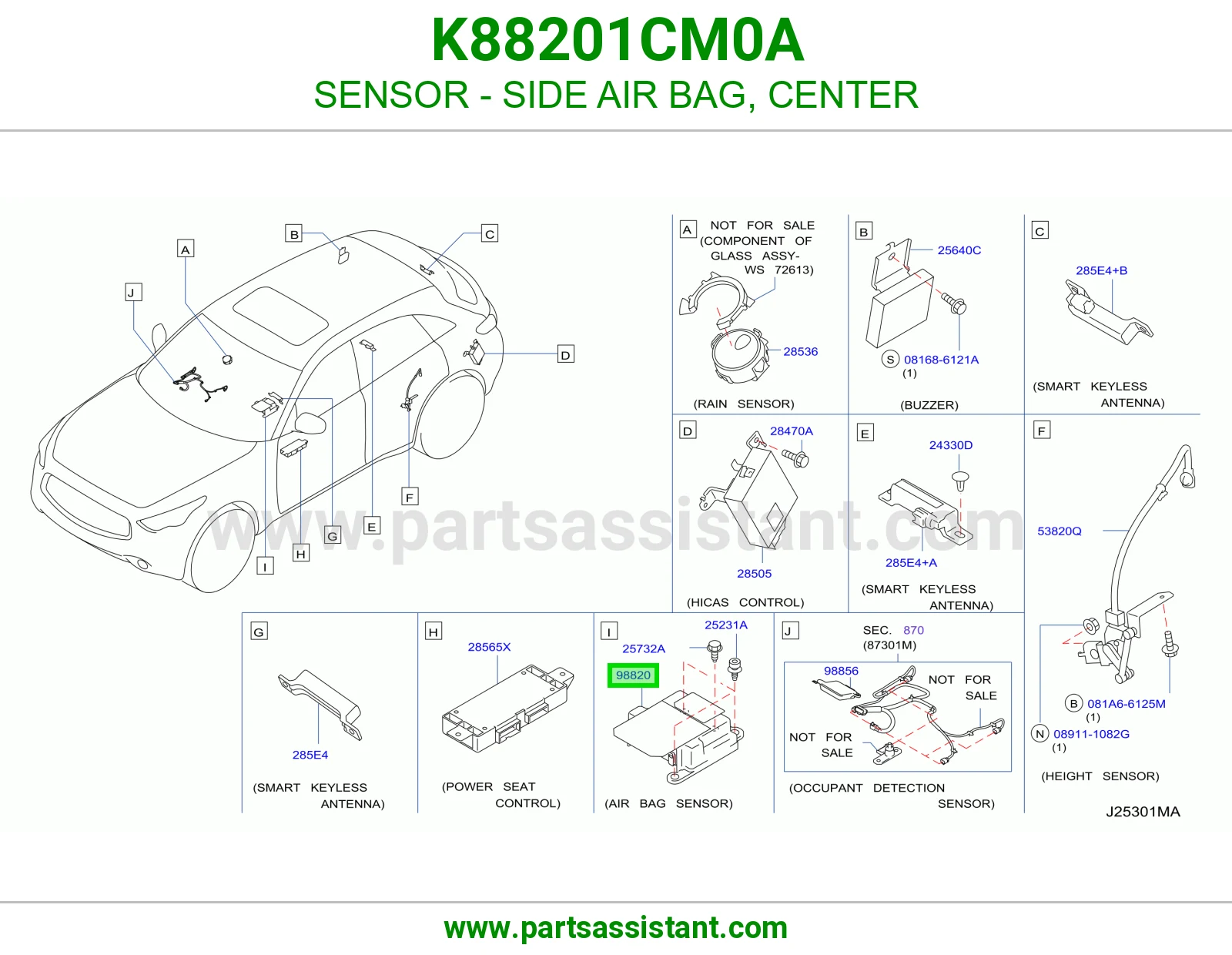حساس ايرباق جانبي وسط K88201CM0A