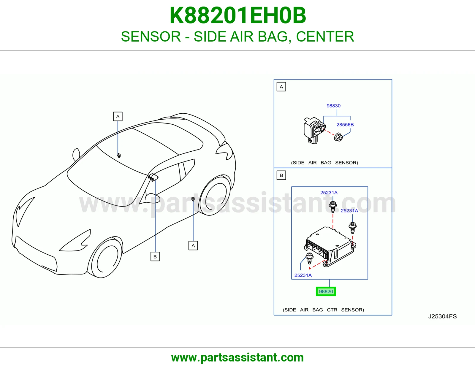 حساس ايرباق جانبي وسط K88201EH0B