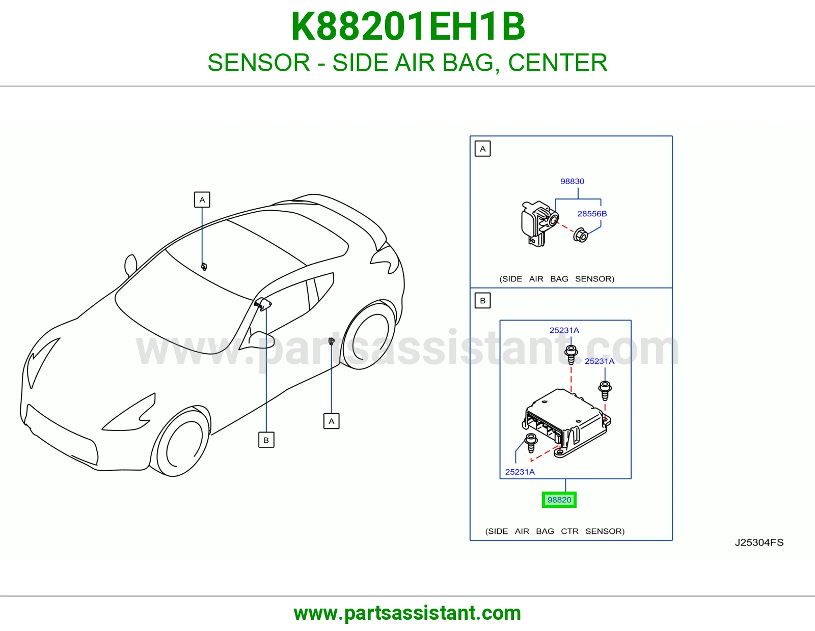 حساس ايرباق جانبي وسط K88201EH1B
