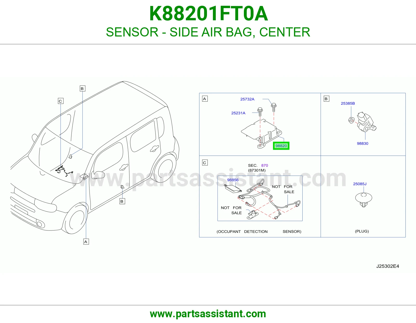 حساس ايرباق جانبي وسط K88201FT0A