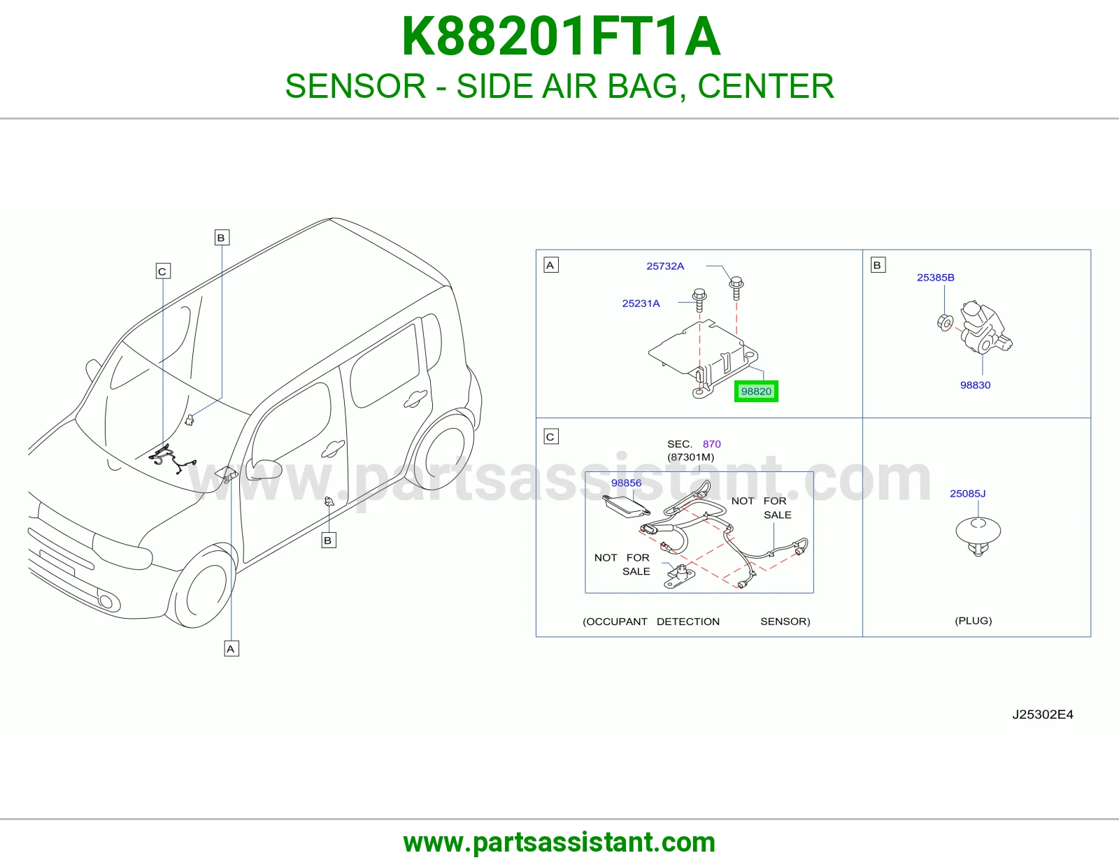 حساس ايرباق جانبي وسط K88201FT1A