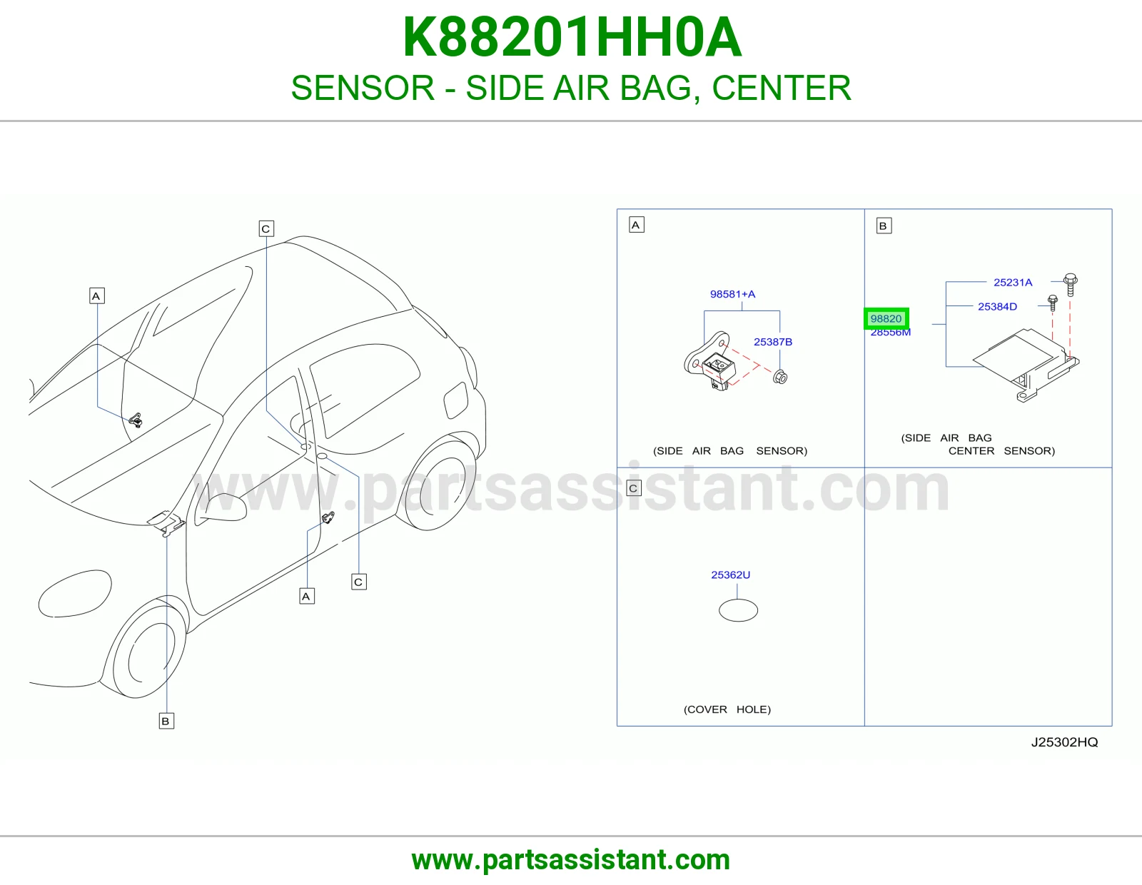 حساس ايرباق جانبي وسط K88201HH0A