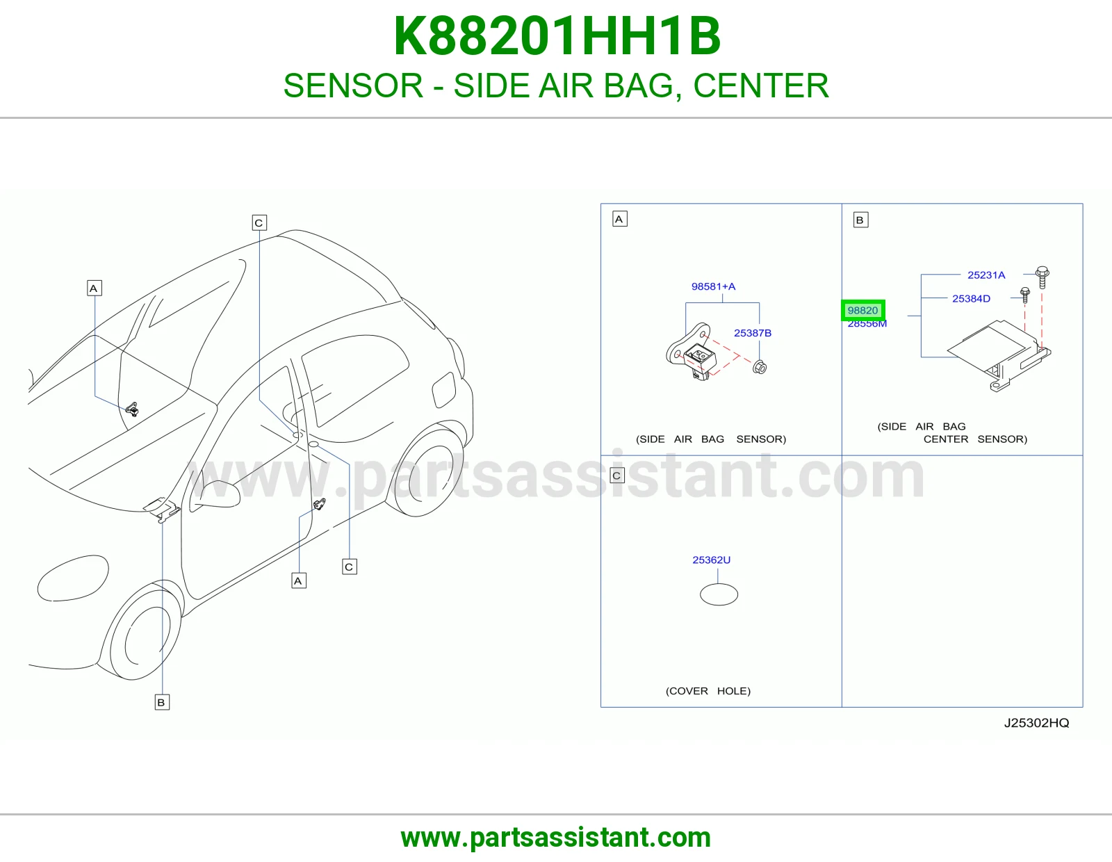 حساس ايرباق جانبي وسط K88201HH1B