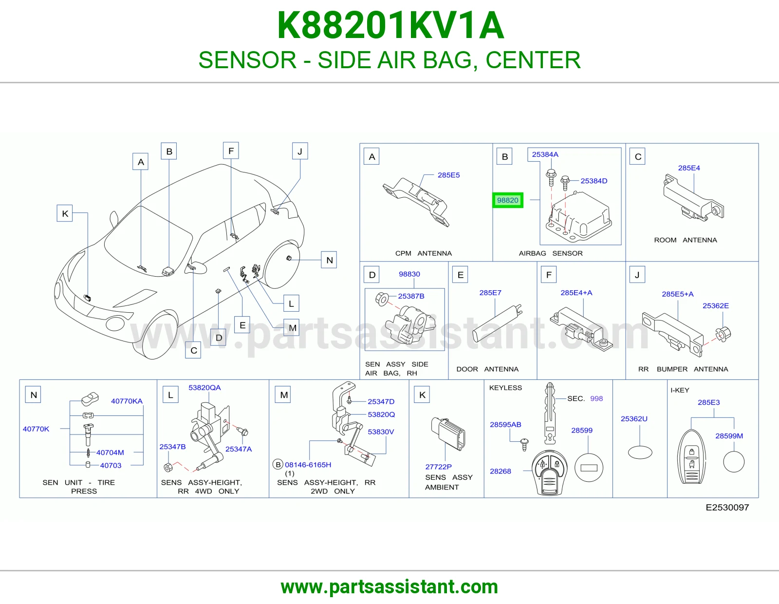حساس ايرباق جانبي وسط K88201KV1A