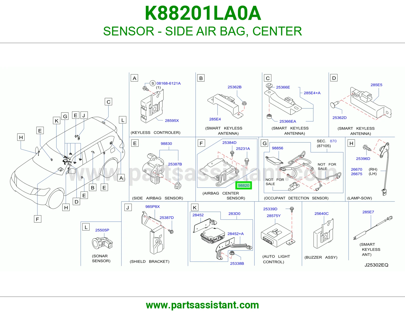 حساس ايرباق جانبي وسط K88201LA0A