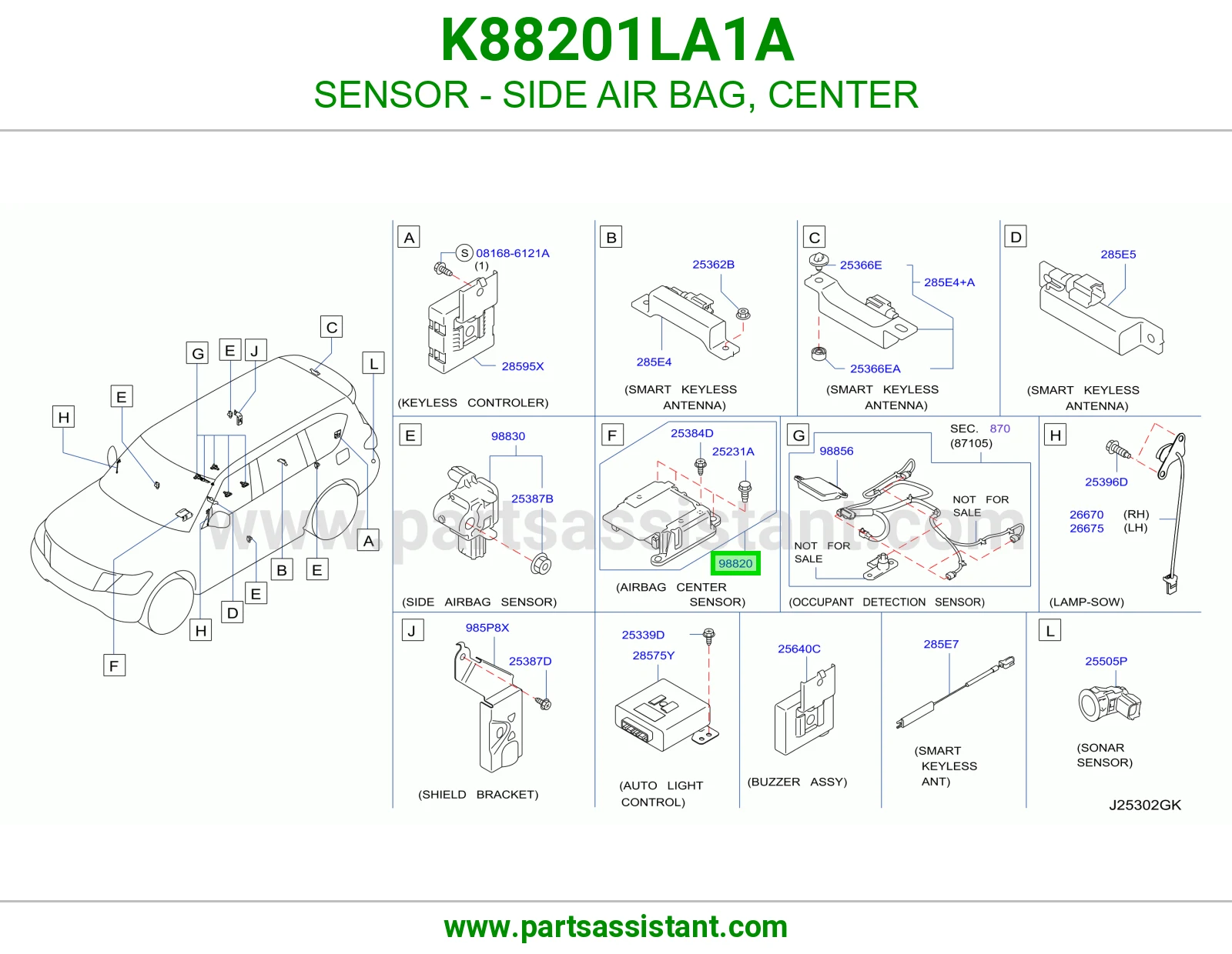 حساس ايرباق جانبي وسط K88201LA1A