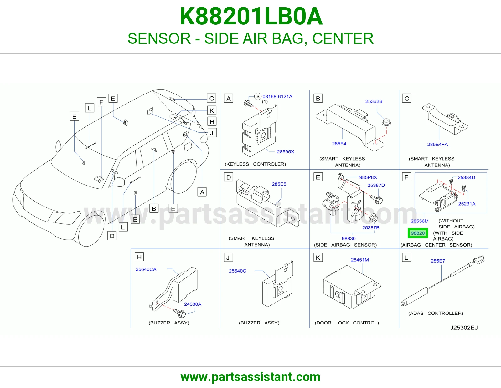 حساس ايرباق جانبي وسط K88201LB0A