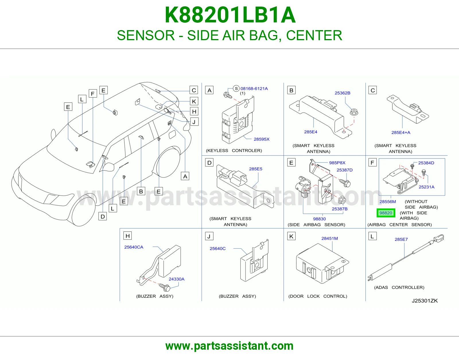 حساس ايرباق جانبي وسط K88201LB1A