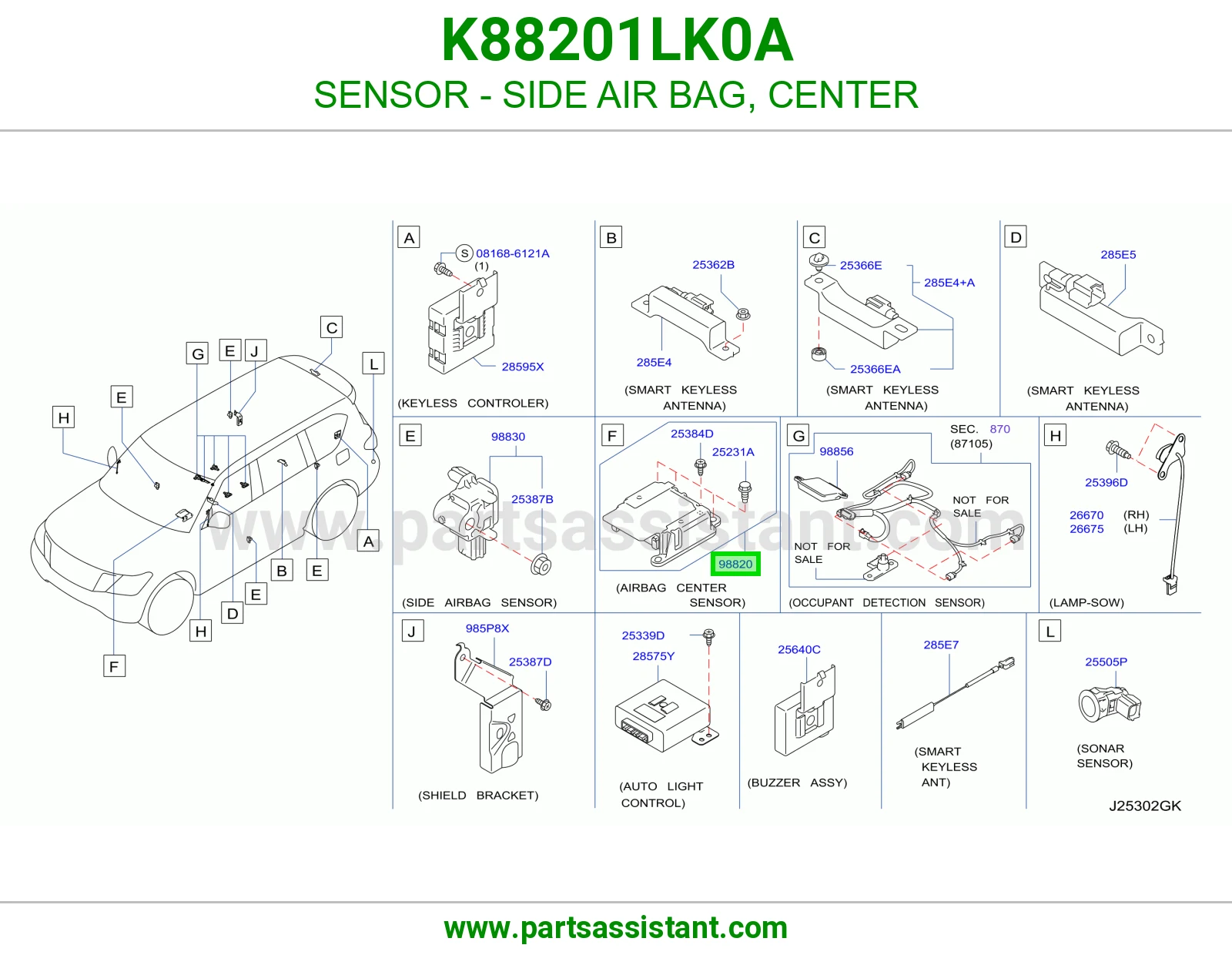حساس ايرباق جانبي وسط K88201LK0A
