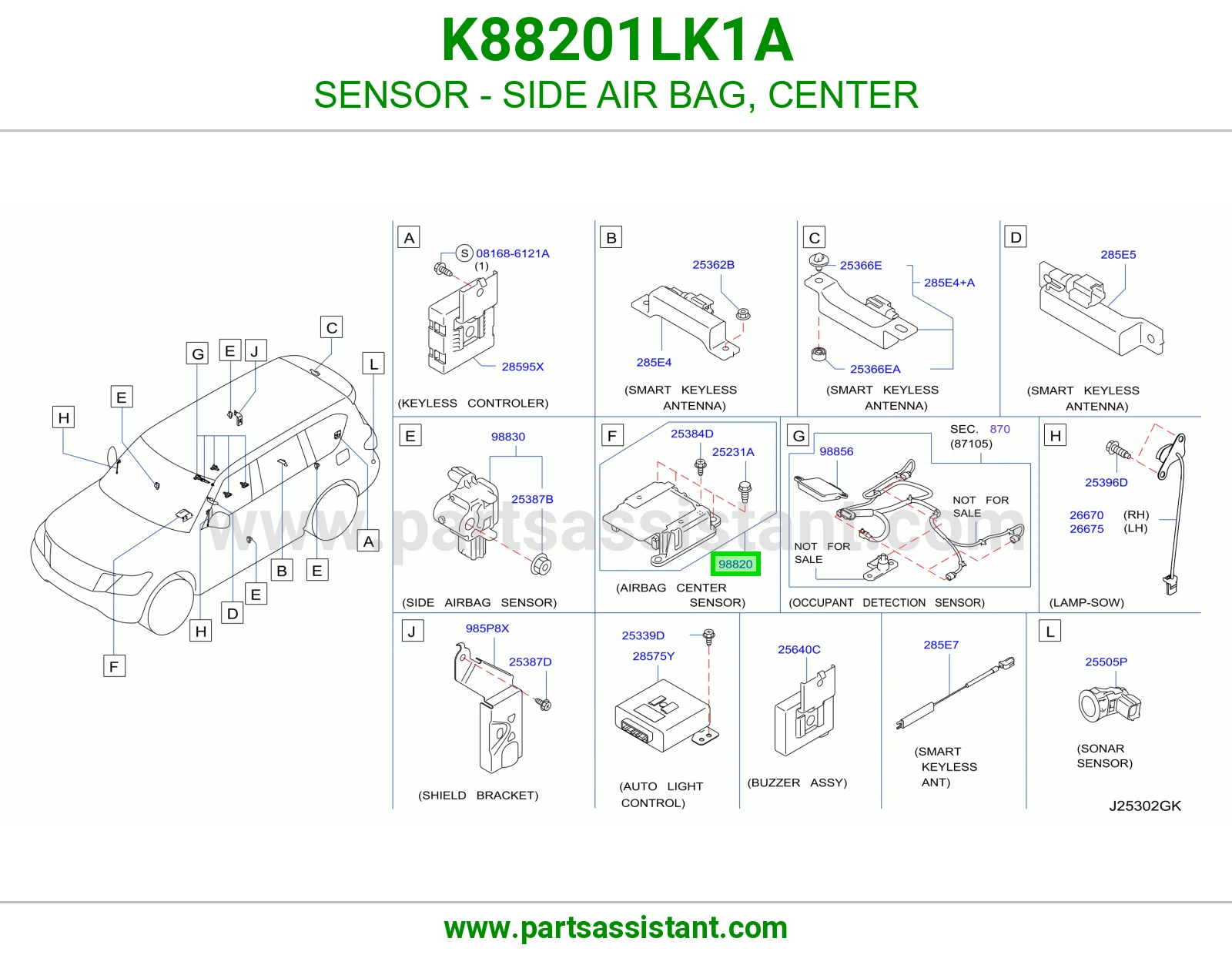 حساس ايرباق جانبي وسط K88201LK1A