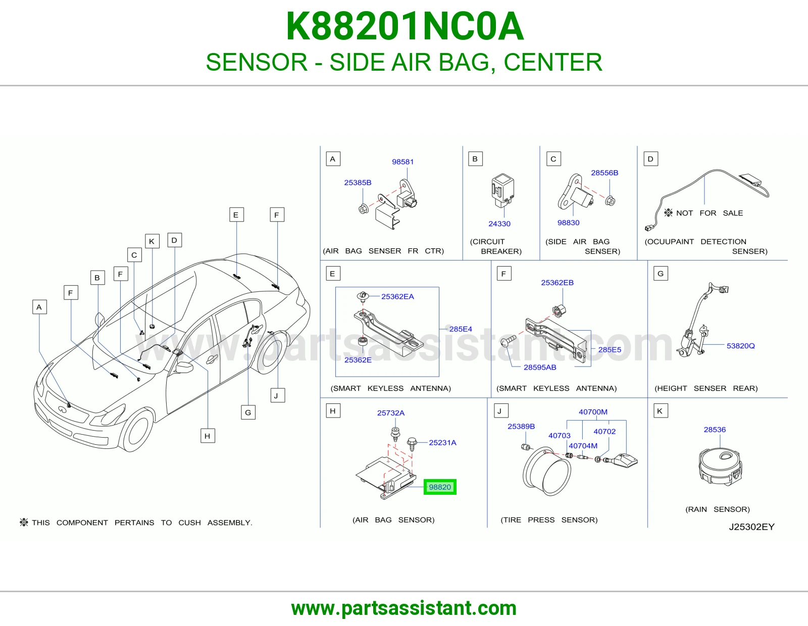 حساس ايرباق جانبي وسط K88201NC0A