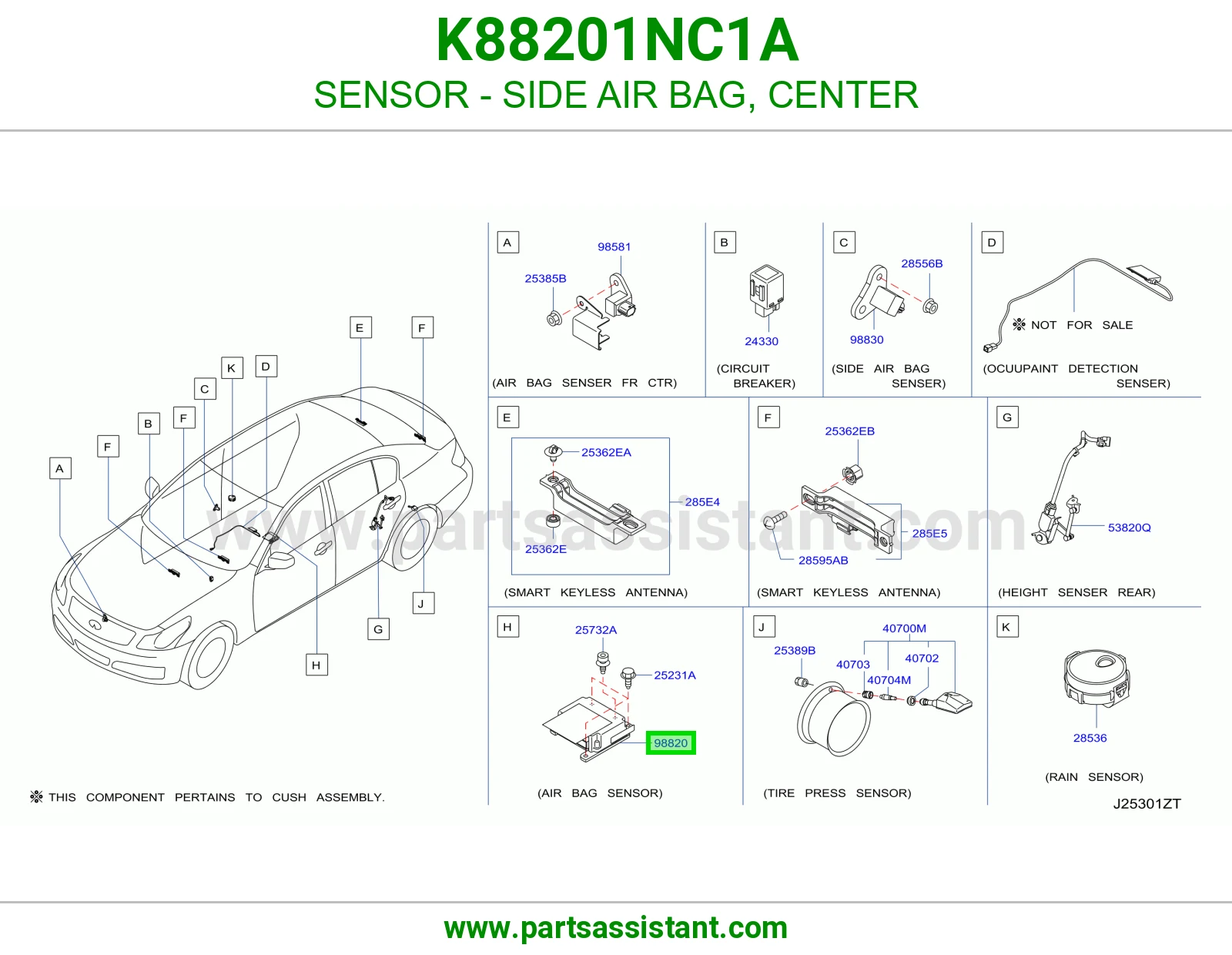 حساس ايرباق جانبي وسط K88201NC1A