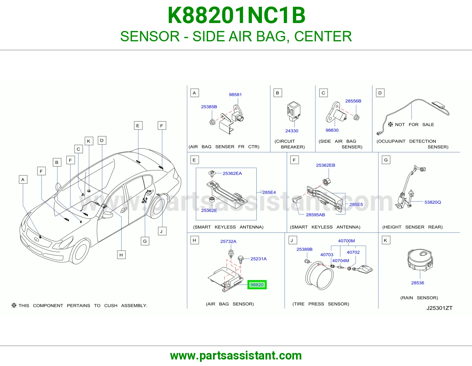حساس ايرباق جانبي وسط K88201NC1B