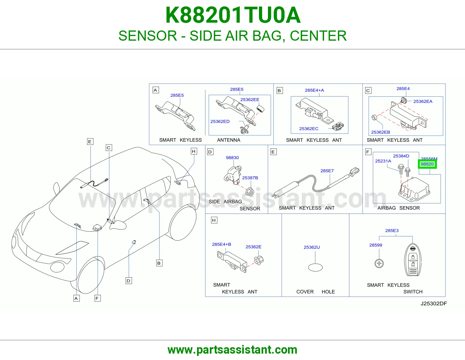 حساس ايرباق جانبي وسط K88201TU0A