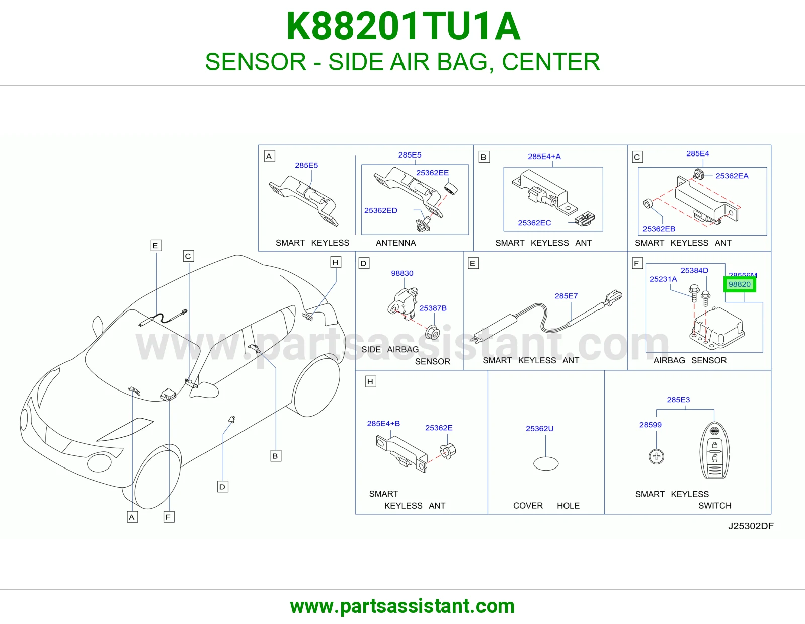 حساس ايرباق جانبي وسط K88201TU1A