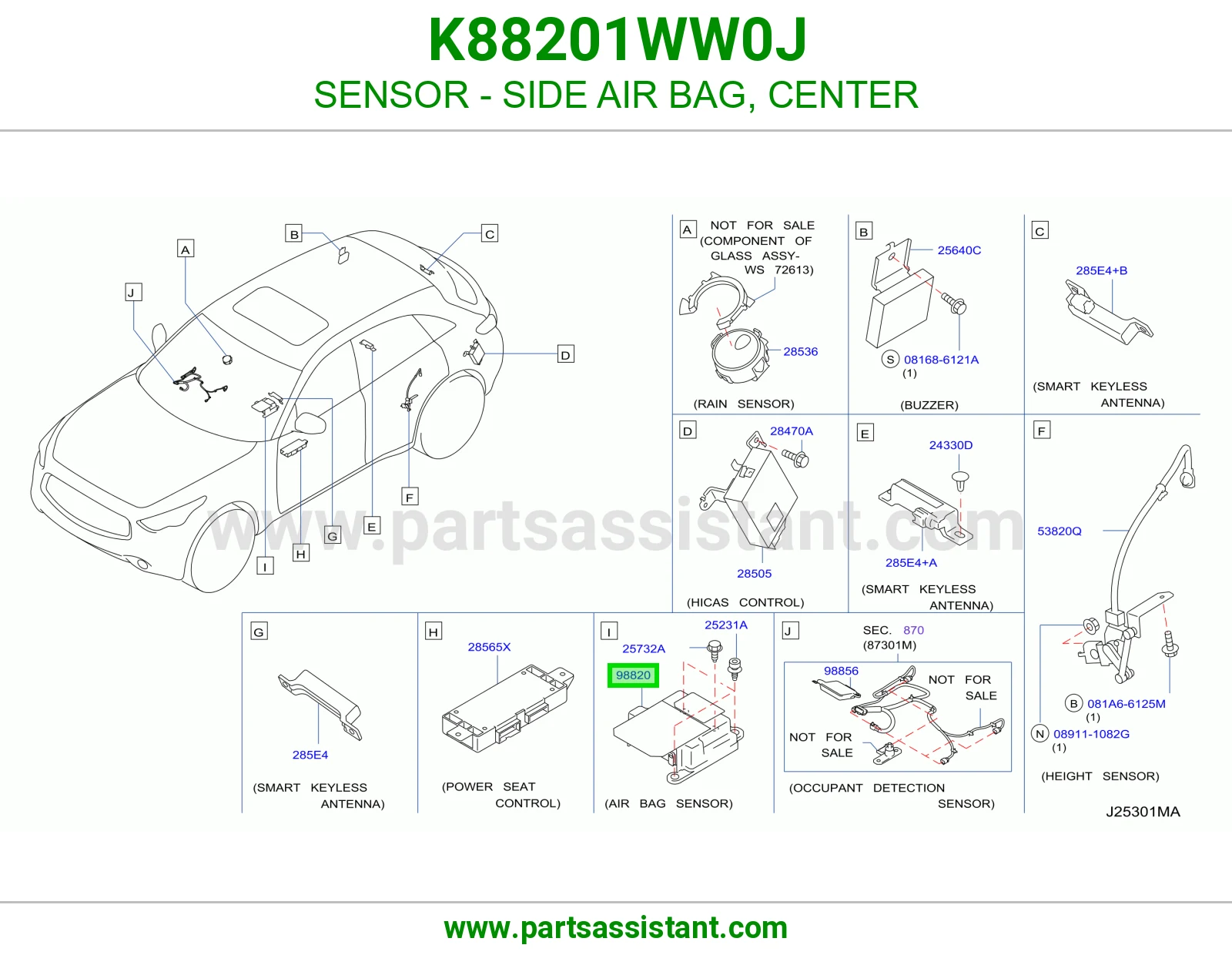 حساس ايرباق جانبي وسط K88201WW0J