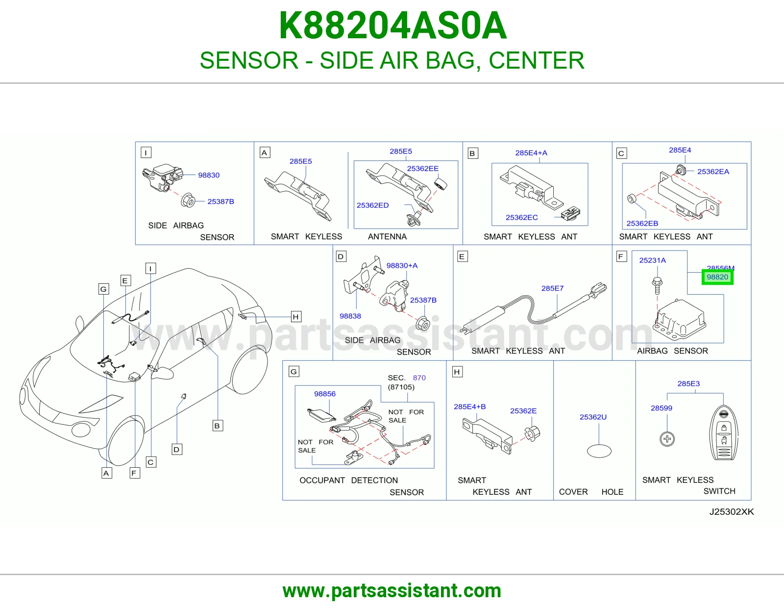 حساس ايرباق جانبي وسط K88204AS0A