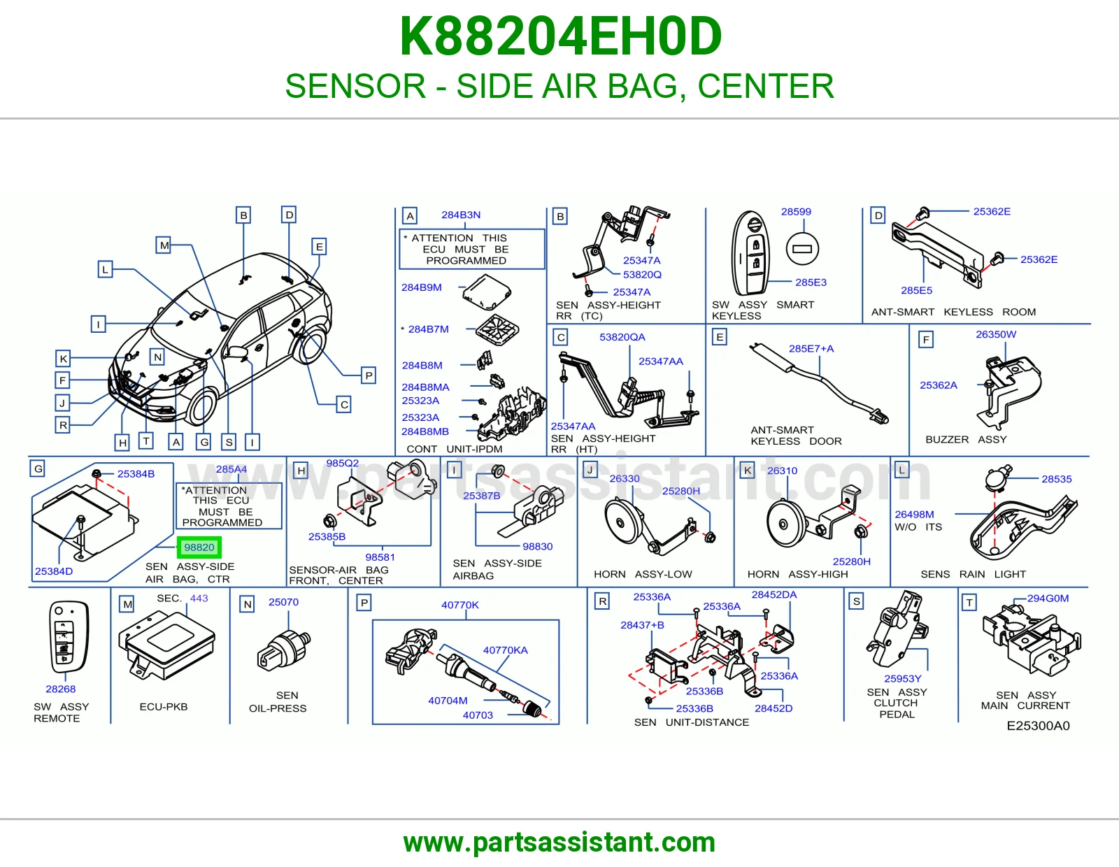 حساس ايرباق جانبي وسط K88204EH0D