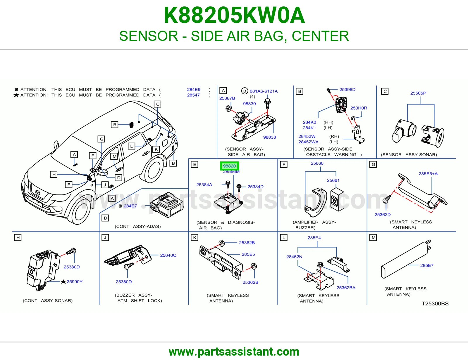 حساس ايرباق جانبي وسط K88205KW0A