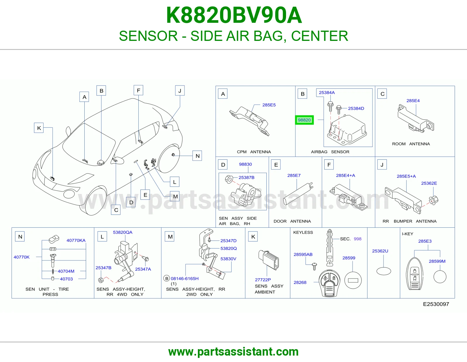 حساس ايرباق جانبي وسط K8820BV90A