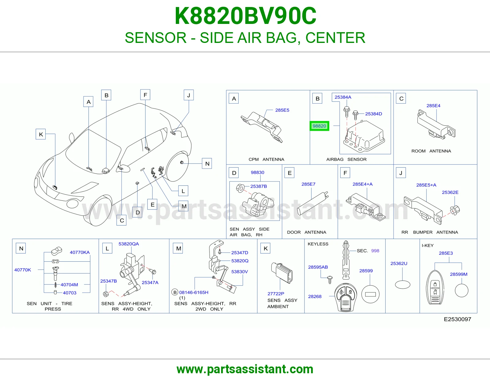 حساس ايرباق جانبي وسط K8820BV90C