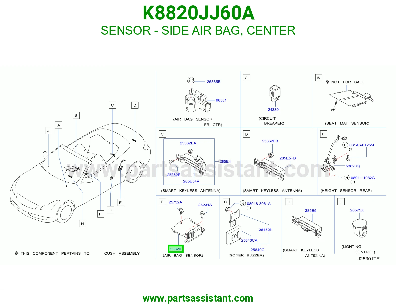 حساس ايرباق جانبي وسط K8820JJ60A
