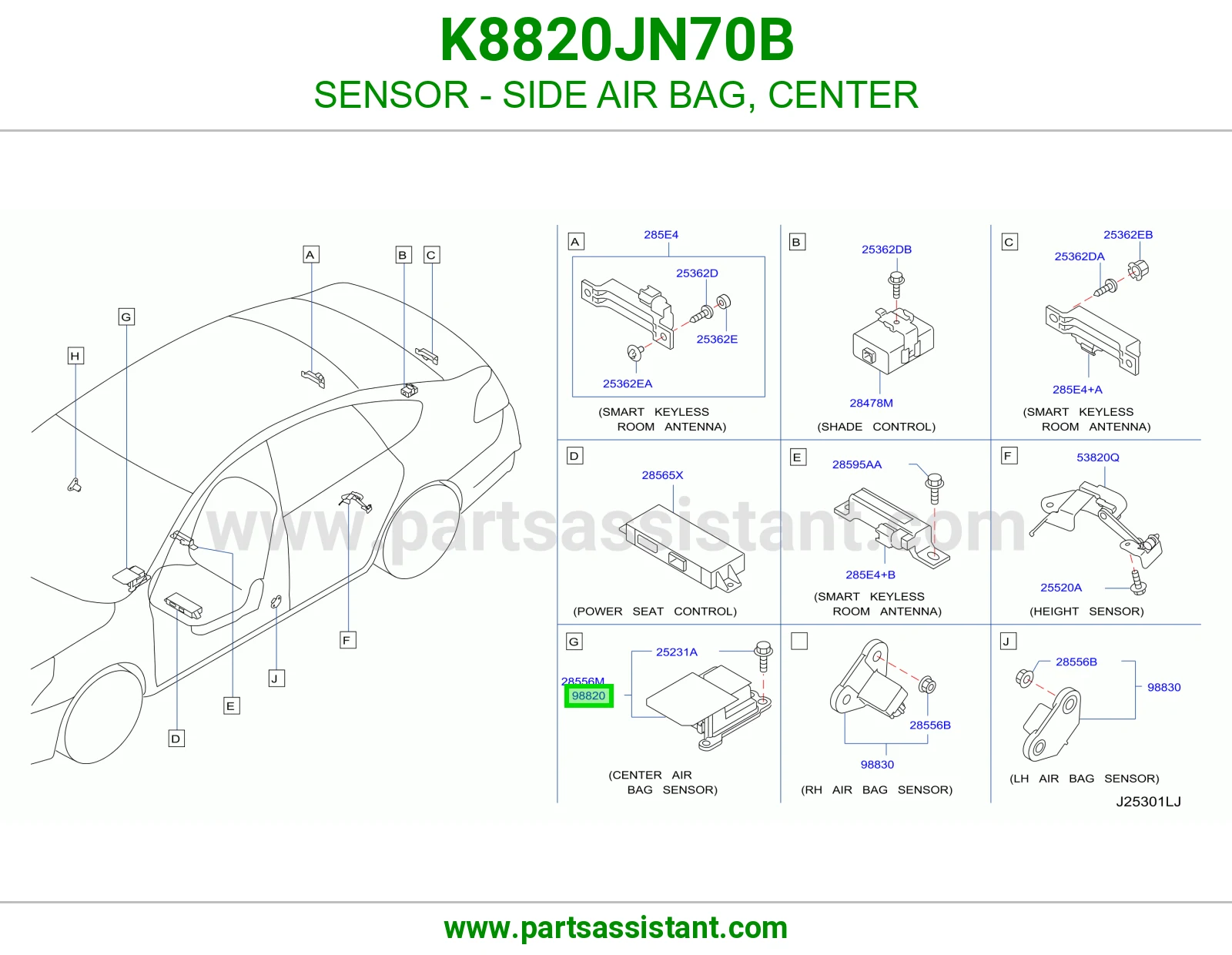 حساس ايرباق جانبي وسط K8820JN70B