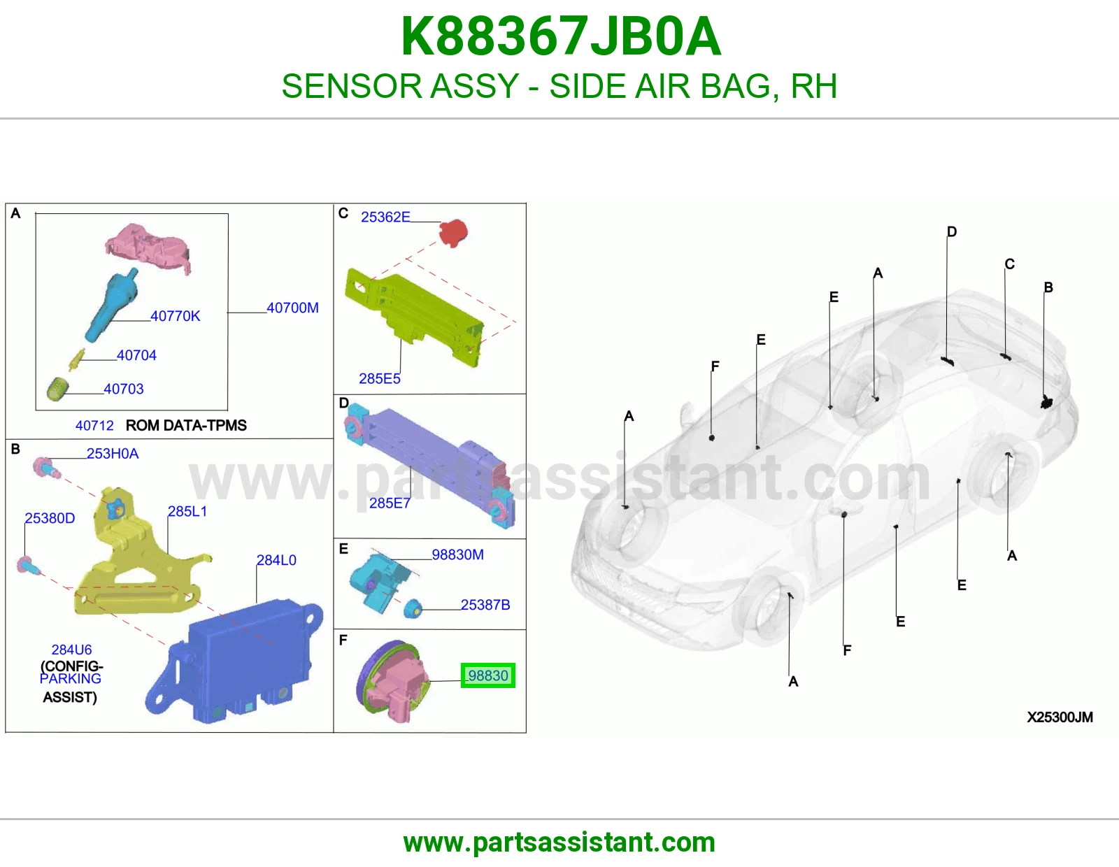 حساس ايرباق جانبي يمين كامل K88367JB0A