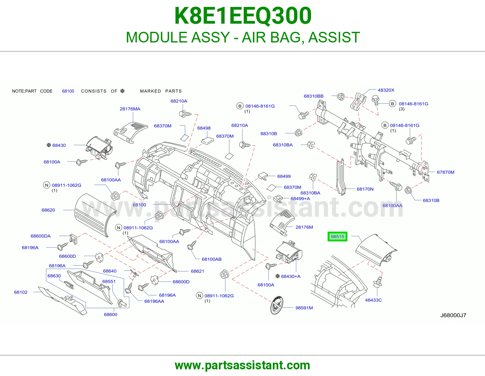 قاعده ارباق داخلي امامي K8E1EEQ300