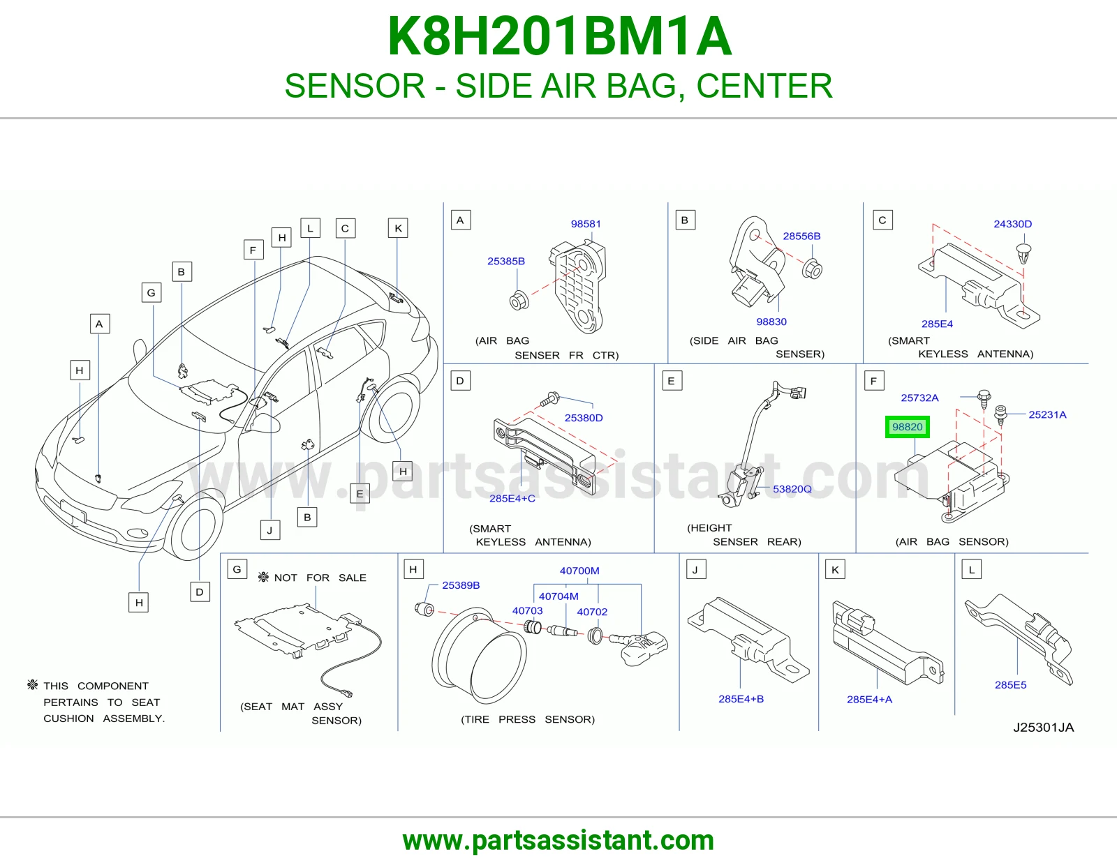 حساس ايرباق جانبي وسط K8H201BM1A