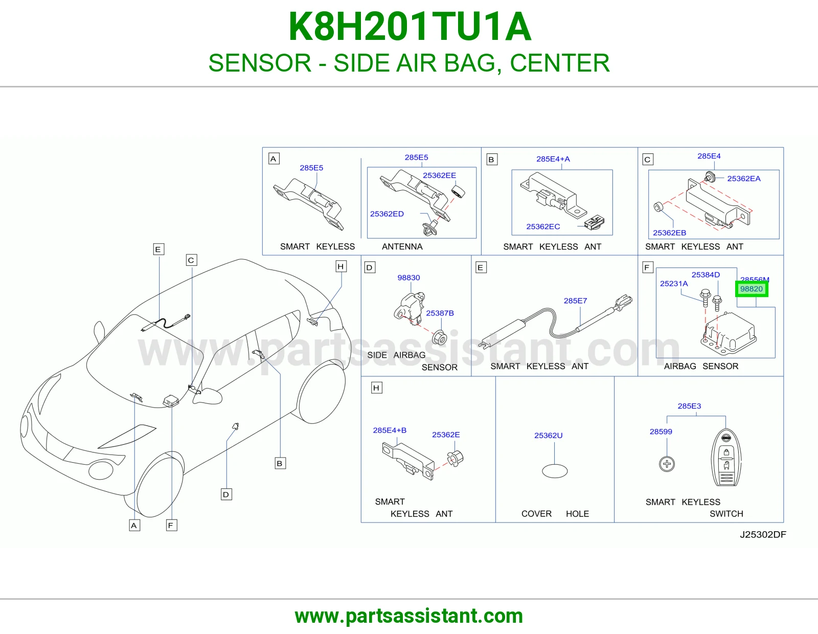 حساس ايرباق جانبي وسط K8H201TU1A