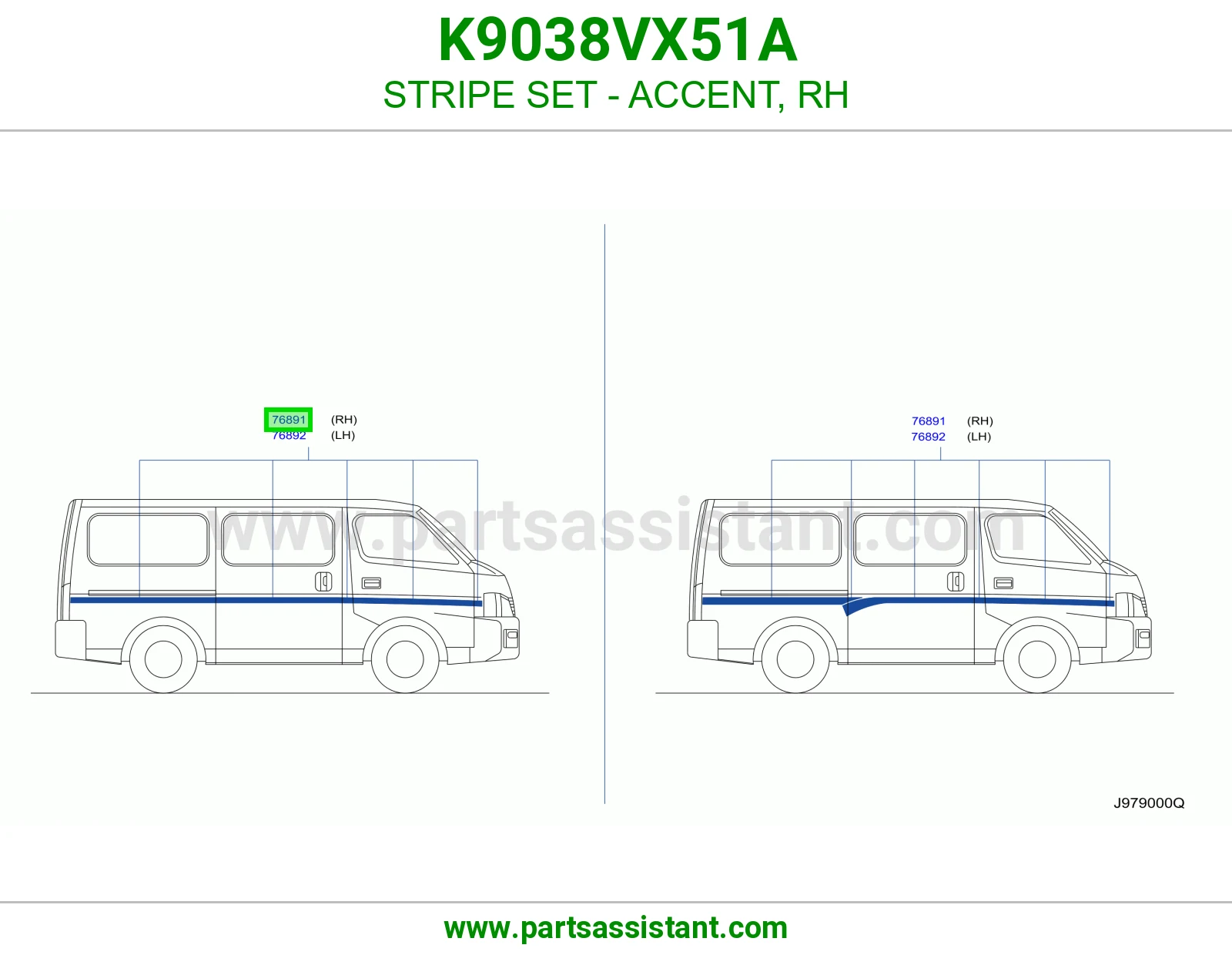 طقم خطوط زينة يمين K9038VX51A