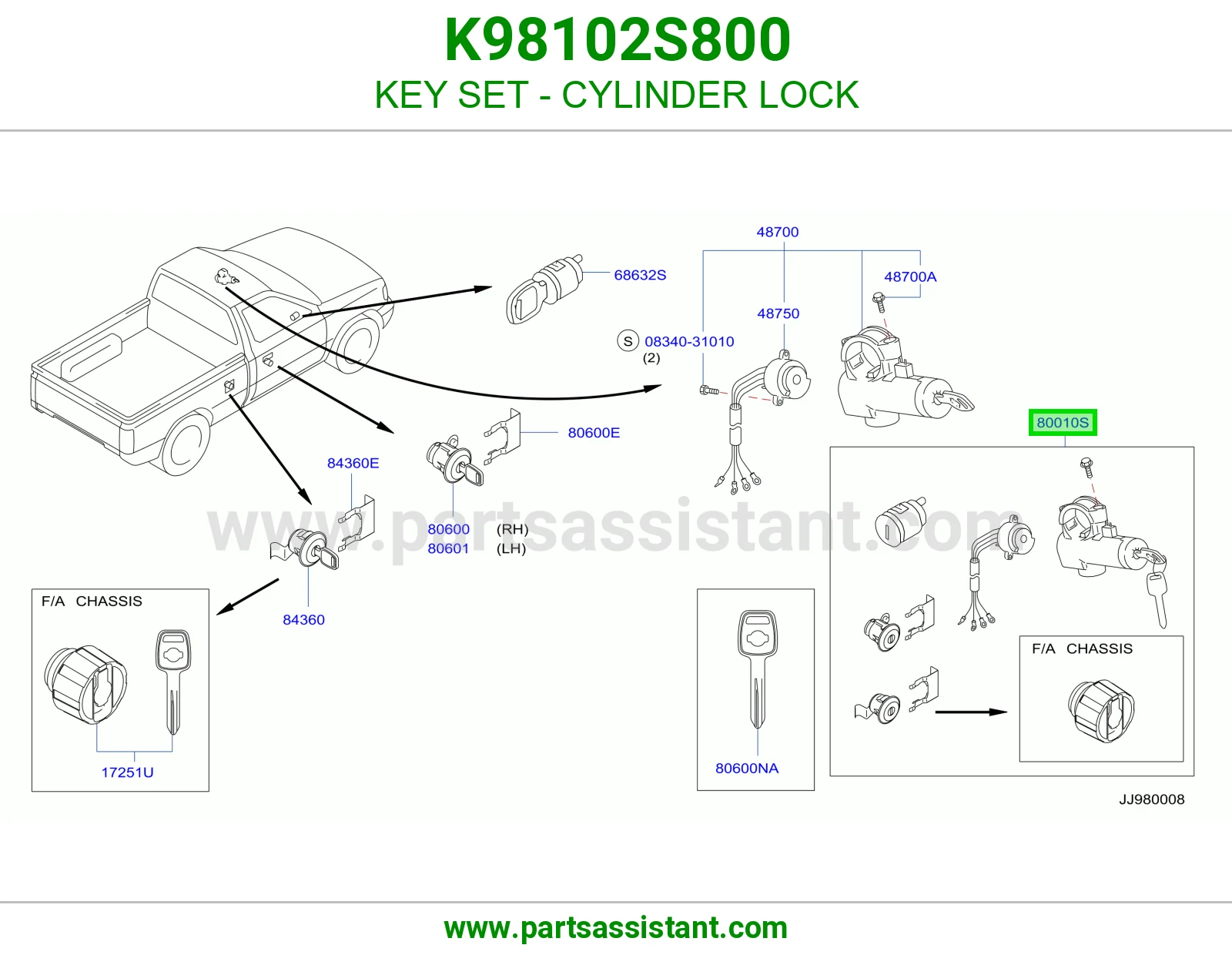 طقم سويتش كامل K98102S800