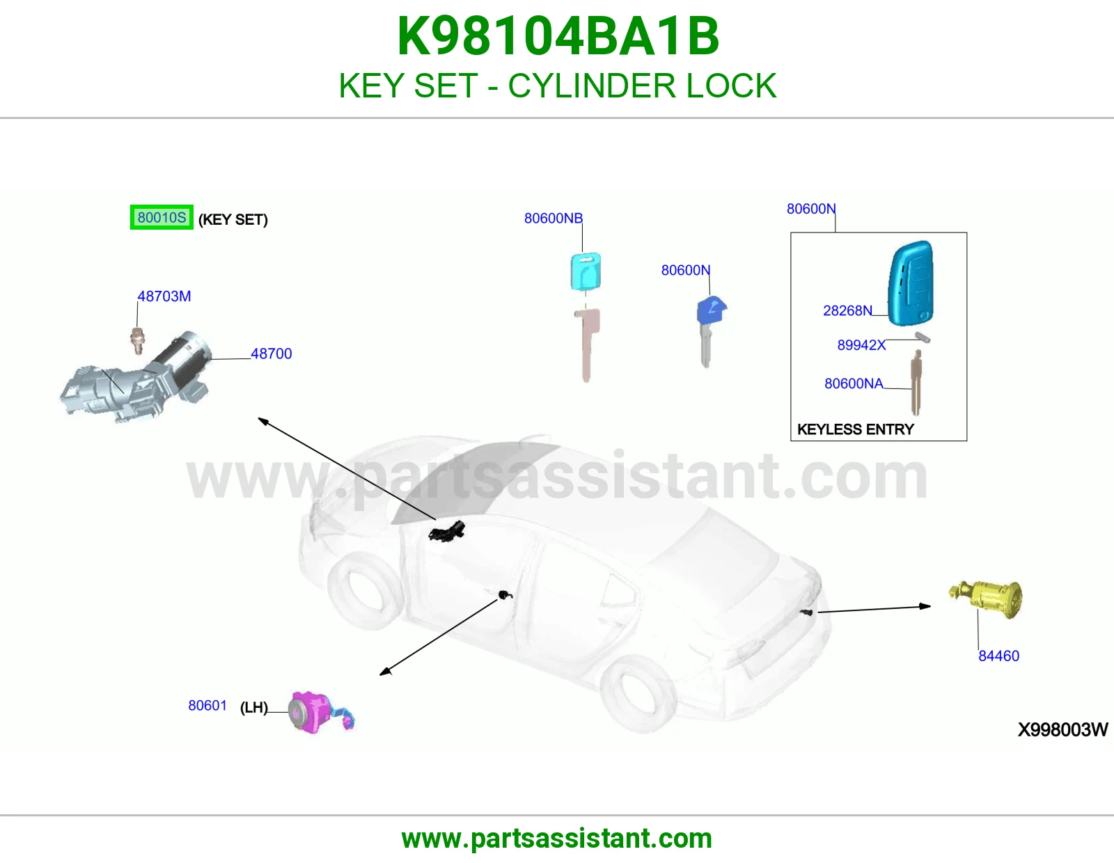 طقم سويتش كامل K98104BA1B
