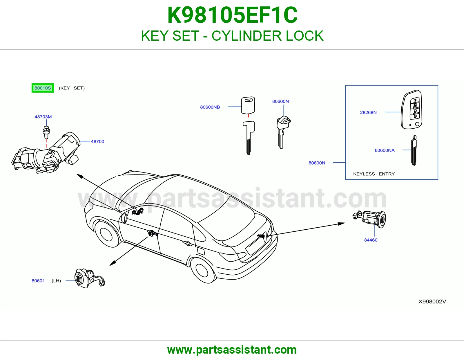طقم سويتش كامل K98105EF1C