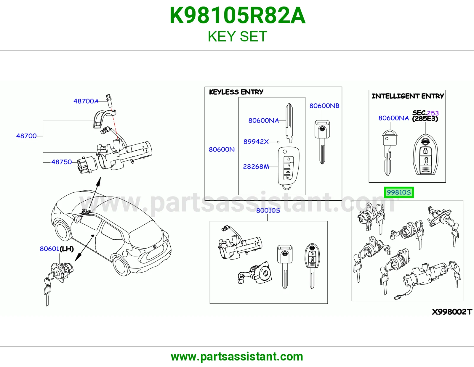 طقم سويتش كامل K98105R82A