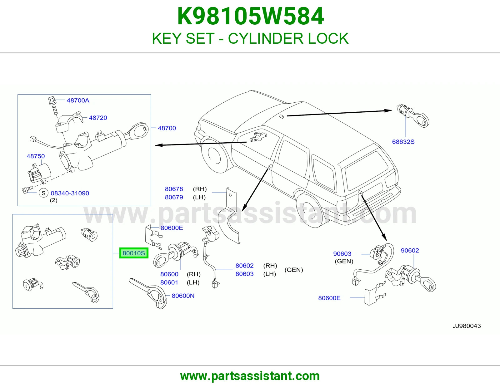 طقم سويتش كامل K98105W584