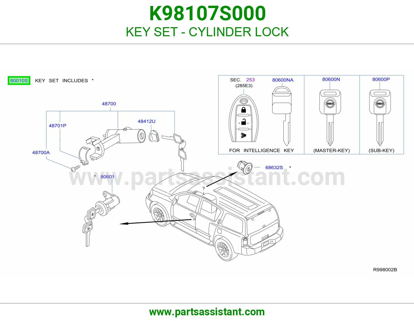 طقم سويتش كامل K98107S000