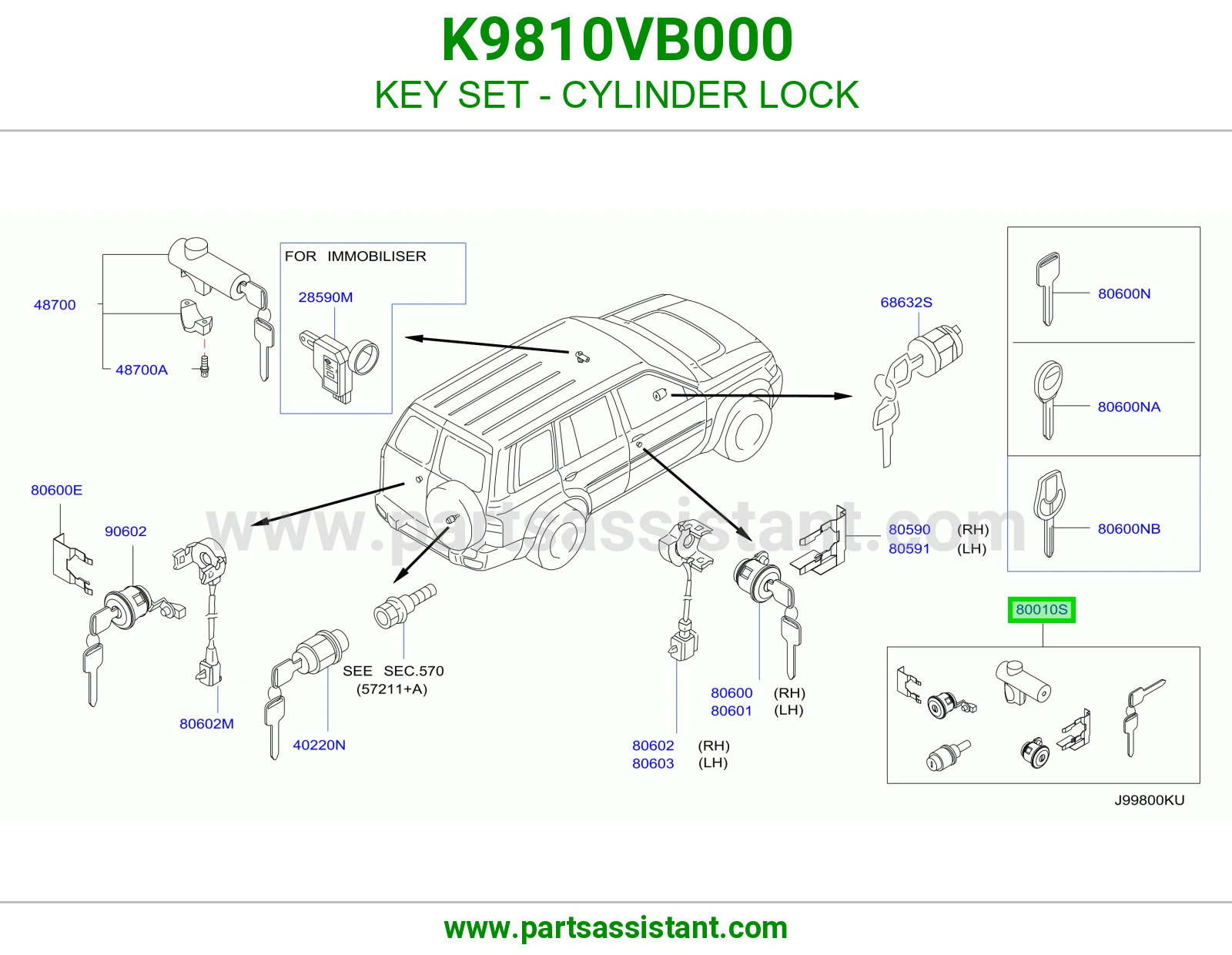 طقم سويتش كامل K9810VB000