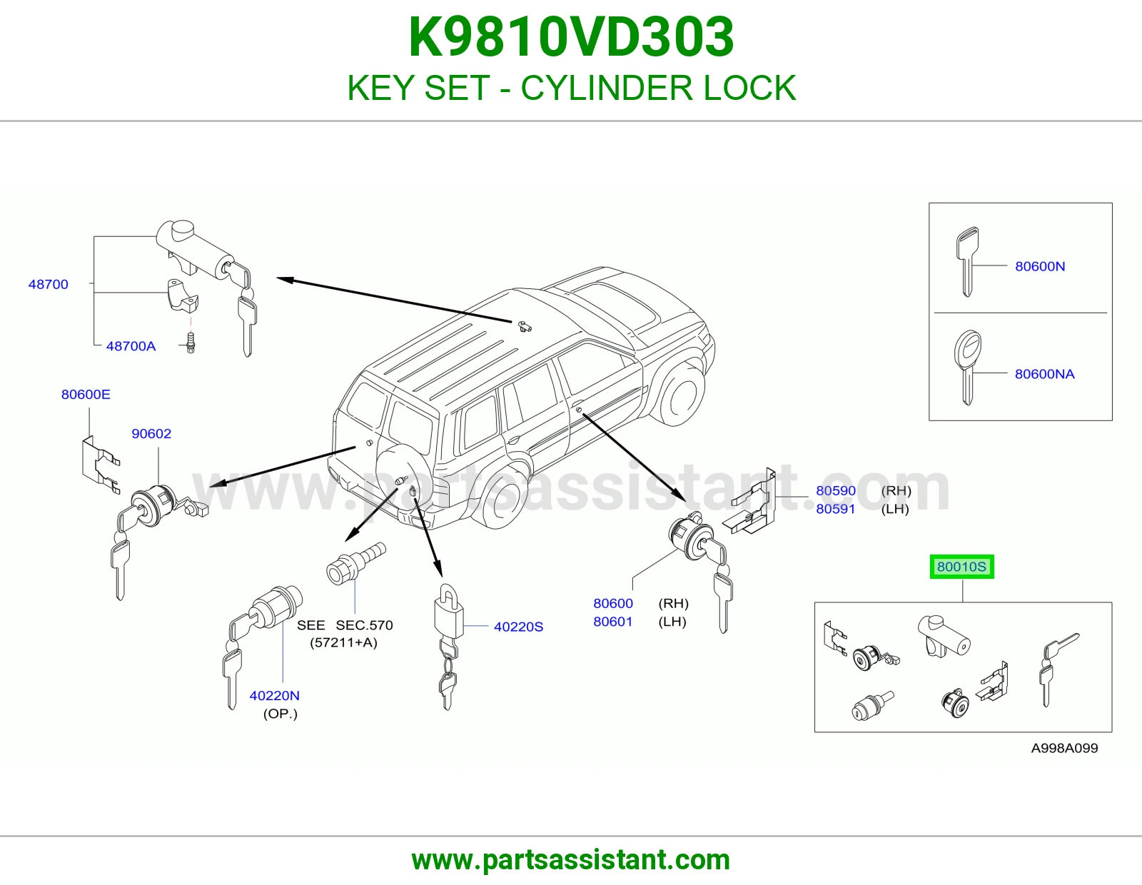 طقم سويتش كامل K9810VD303