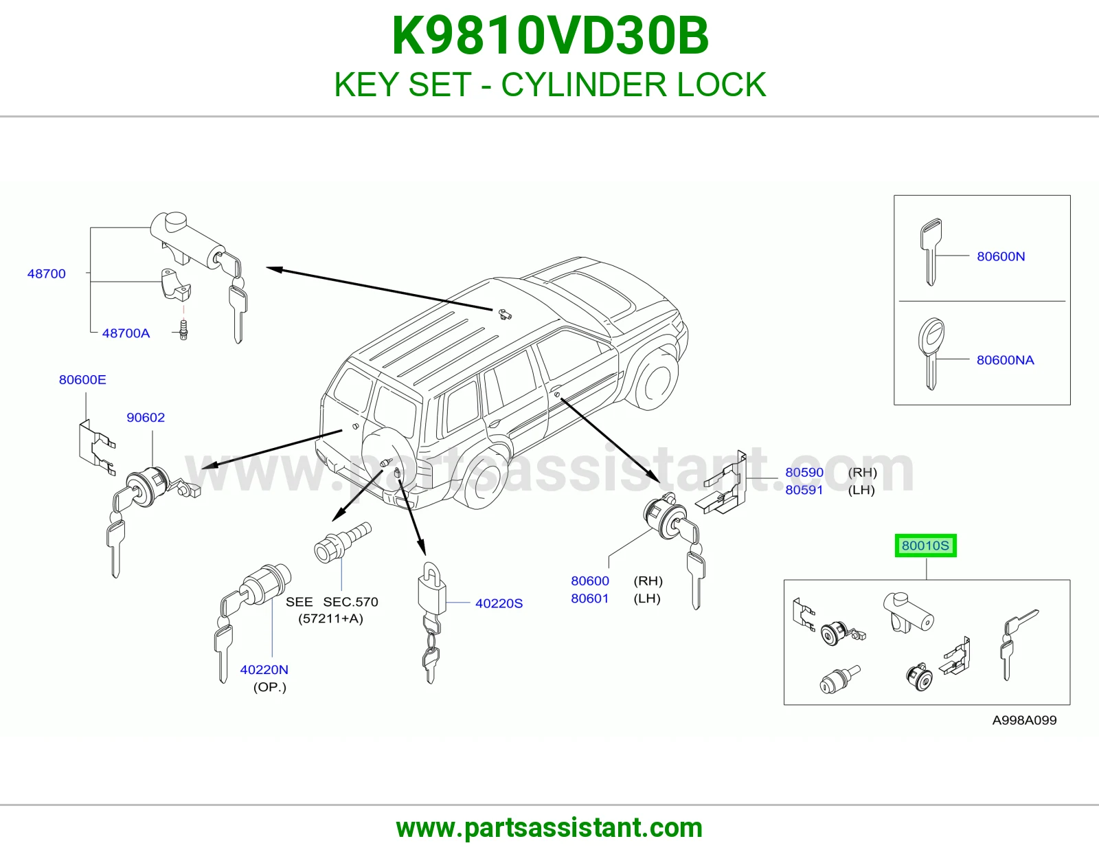 طقم سويتش كامل K9810VD30B