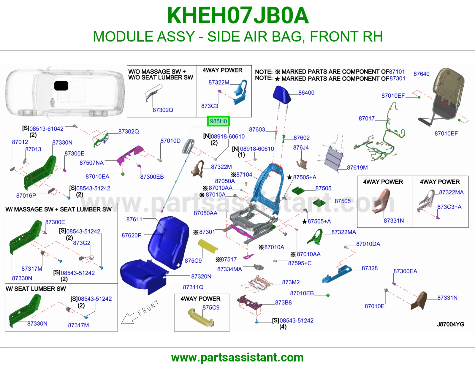 وحدة ايرباق جانبي أمامي يمين كاملة KHEH07JB0A