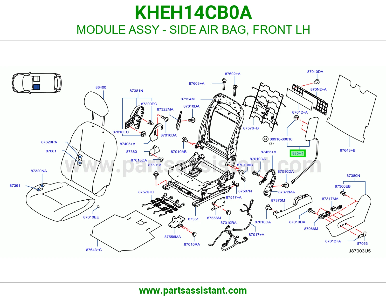 وحدة ايرباق جانبي أمامي يسار كاملة KHEH14CB0A