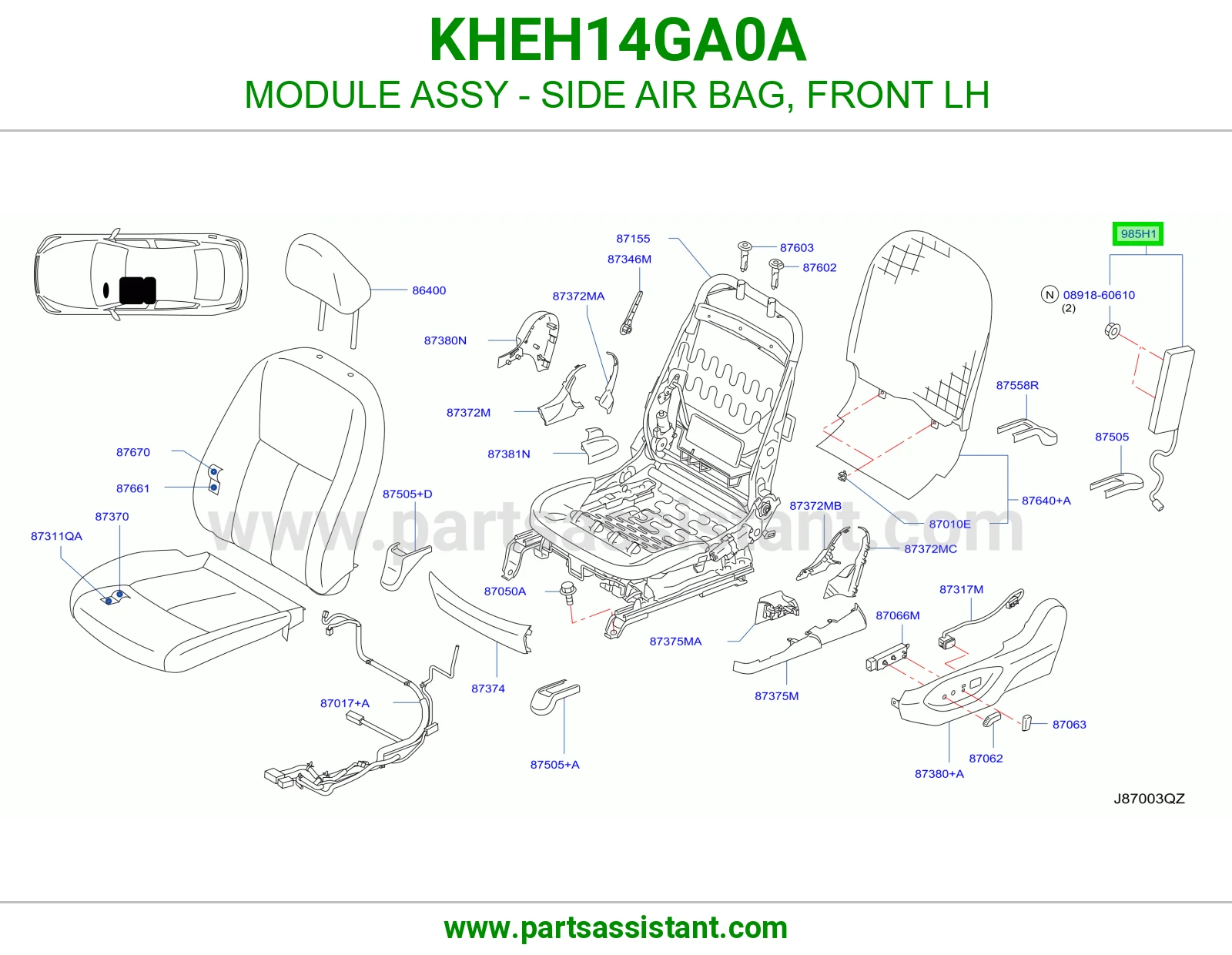 وحدة ايرباق جانبي أمامي يسار كاملة KHEH14GA0A