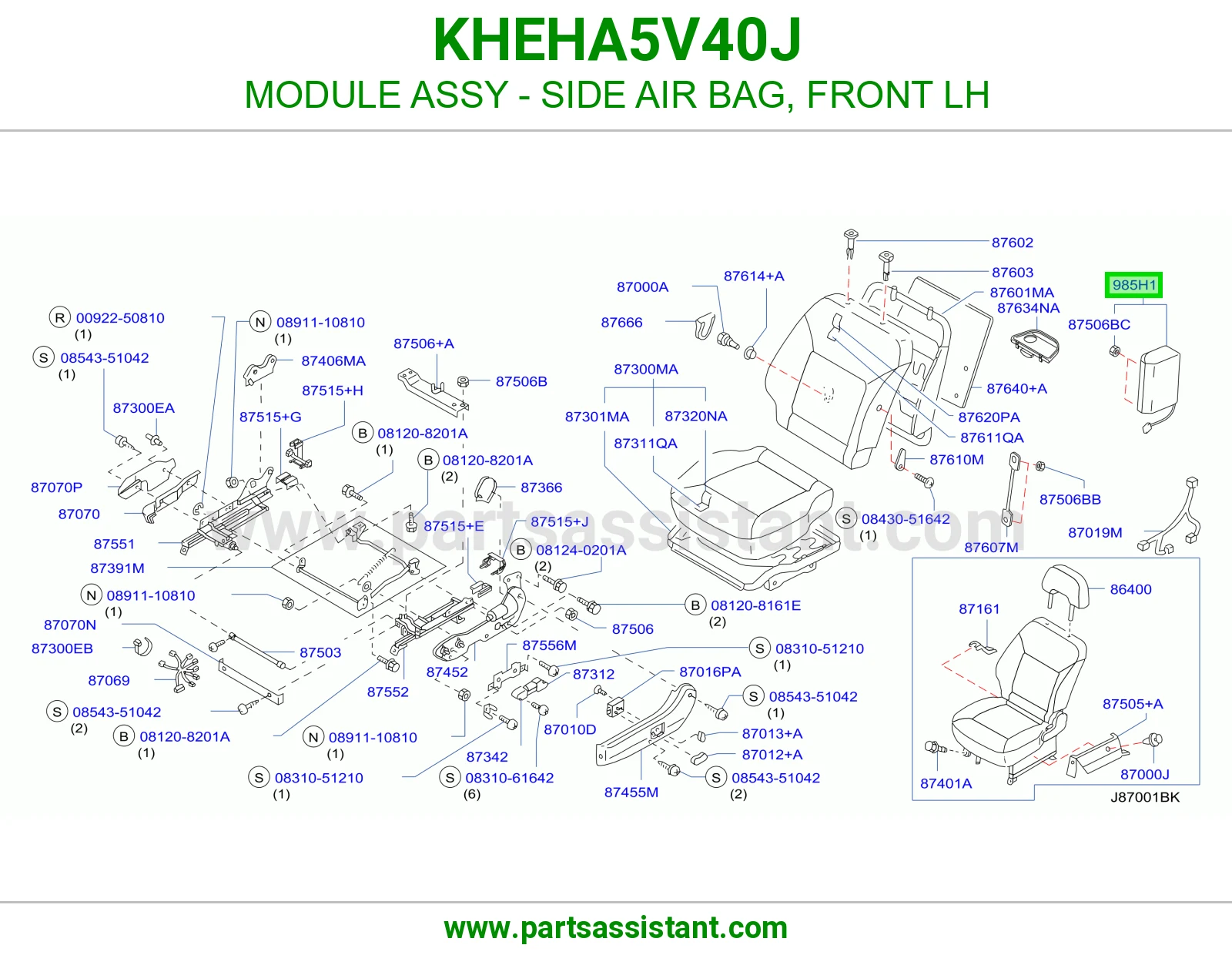 وحدة ايرباق جانبي أمامي يسار كاملة KHEHA5V40J