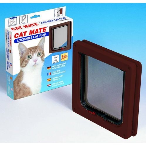 Cat Mate 304B Lockable Cat Flap - Brown - Closer Pets