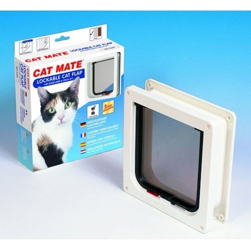 Cat Mate 234W Lockable Cat Flap / Door with Door Liner - White - Closer Pets