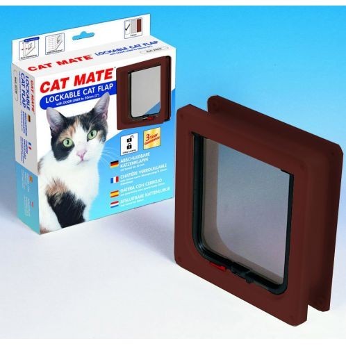 Cat Mate 234B Lockable Cat Flap / Door with Door Liner - Brown - Closer Pets