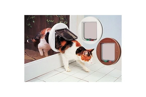 Cat Mate 210W Glass Fitting Cat Flap - White - Closer Pets