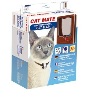 Cat Mate 254B Electromagnetic Cat Flap - Brown - Closer Pets